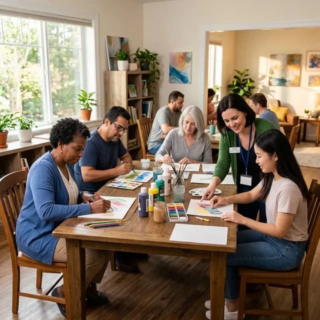 Group therapy session in day treatment