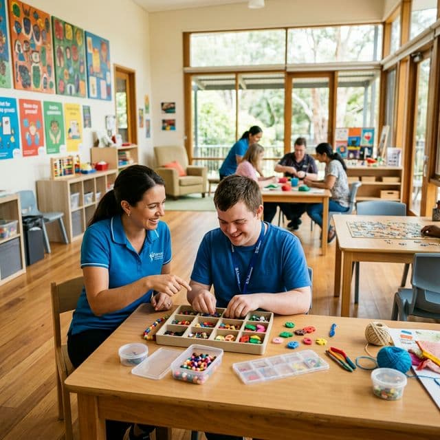 Support coordinator meeting with individual and family