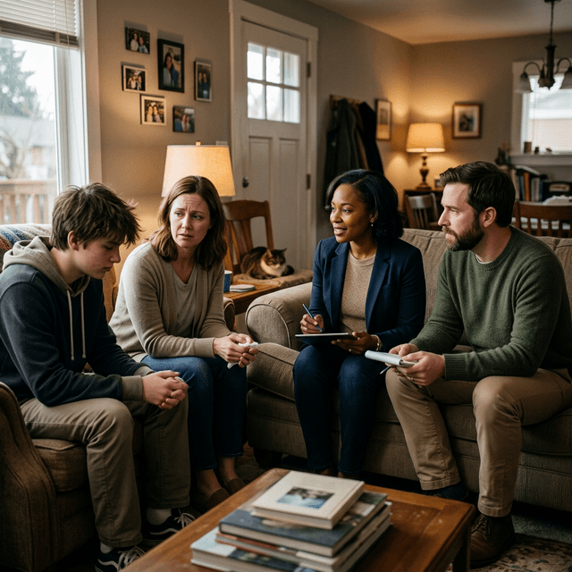 In-home team with child and family