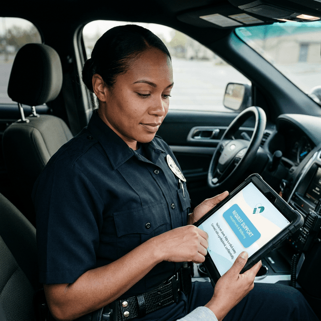 First responder accessing MyCare tablet support