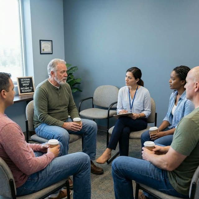 Veteran with substance use counselor