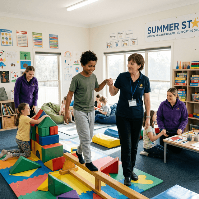 Children in summer therapeutic program